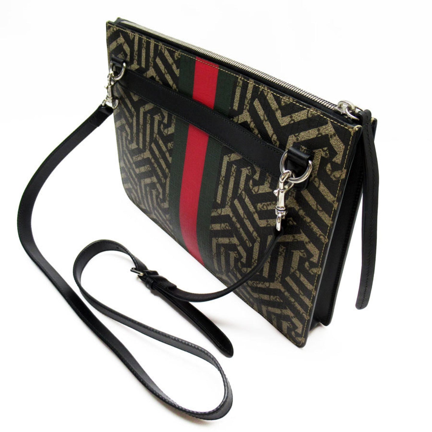 Gucci Beige Black Multi-Color Pvc Leather Clutch Bag Shoulder Bag