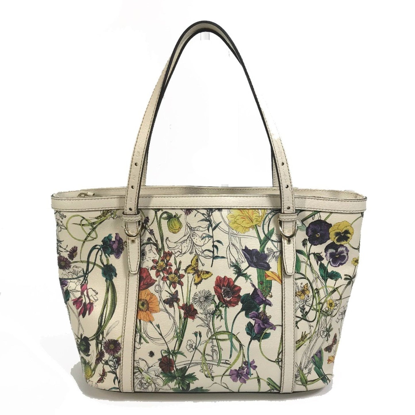 Gucci White Leather Tote Bag