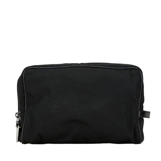 Gucci Black Nylon Leather Clutch Bag ()