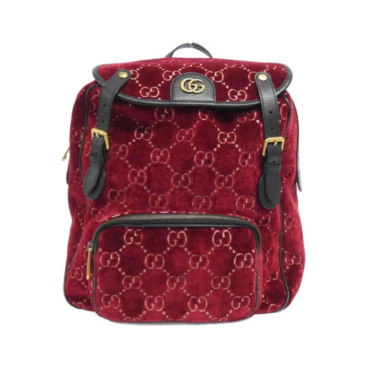 Gucci Red Color Velvet Backpack