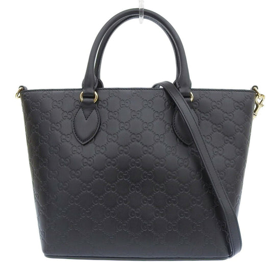 Gucci Black Leather Handbag Shoulder Bag ()