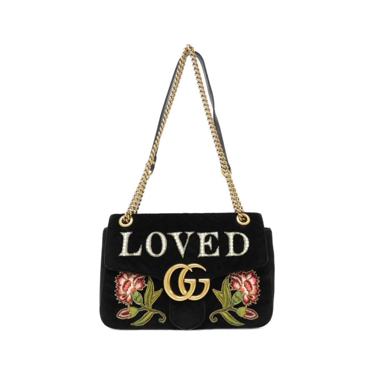 Gucci Gg Marmont Black Velvet Shoulder Bag ()