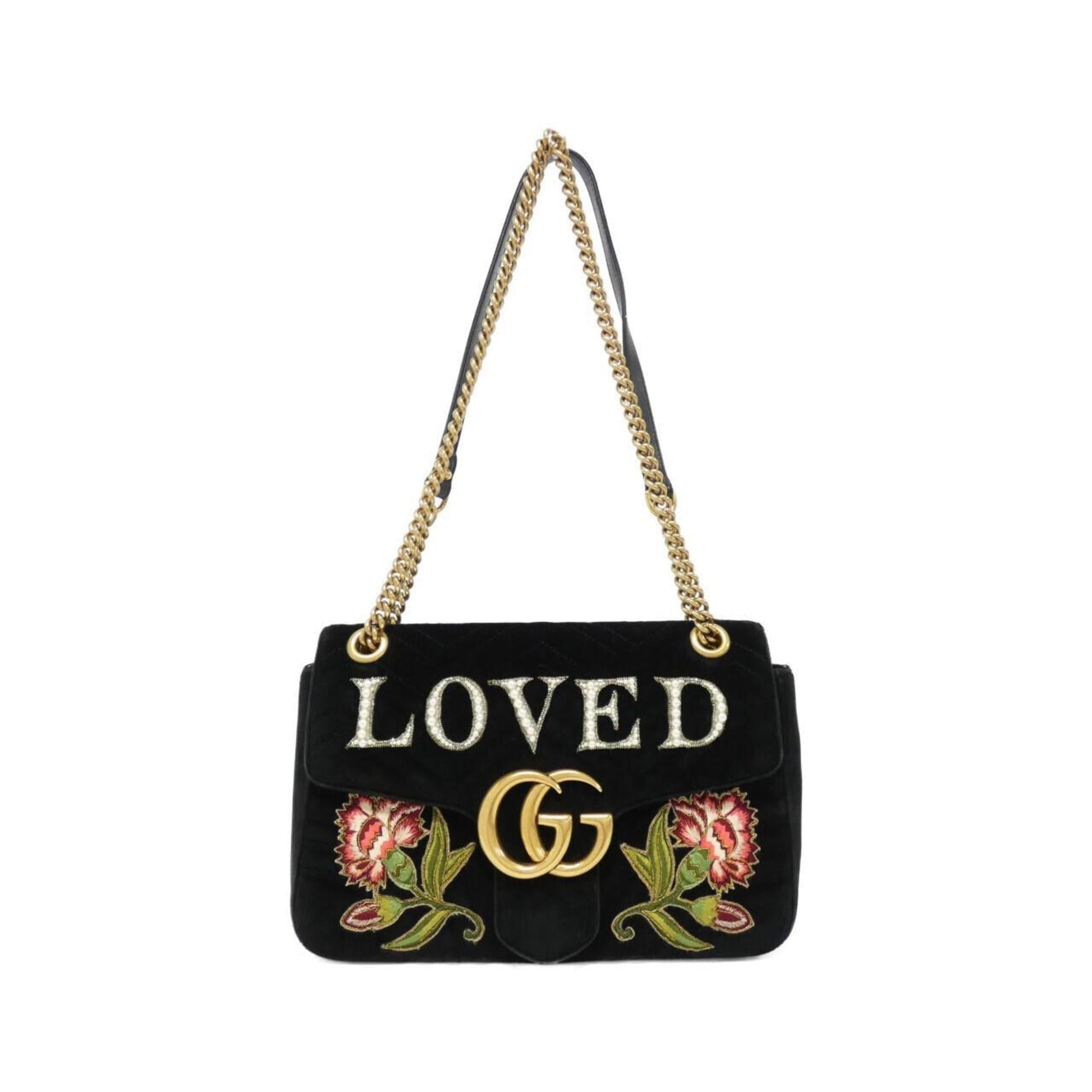 Gucci Gg Marmont Black Velvet Shoulder Bag ()
