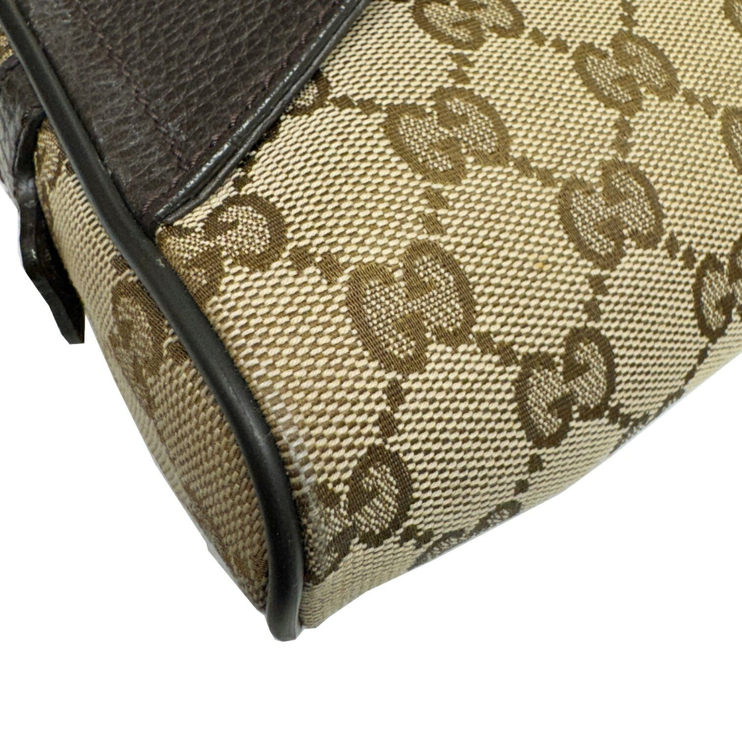 Gucci Beige Brown Canvas Leather Fanny Pack