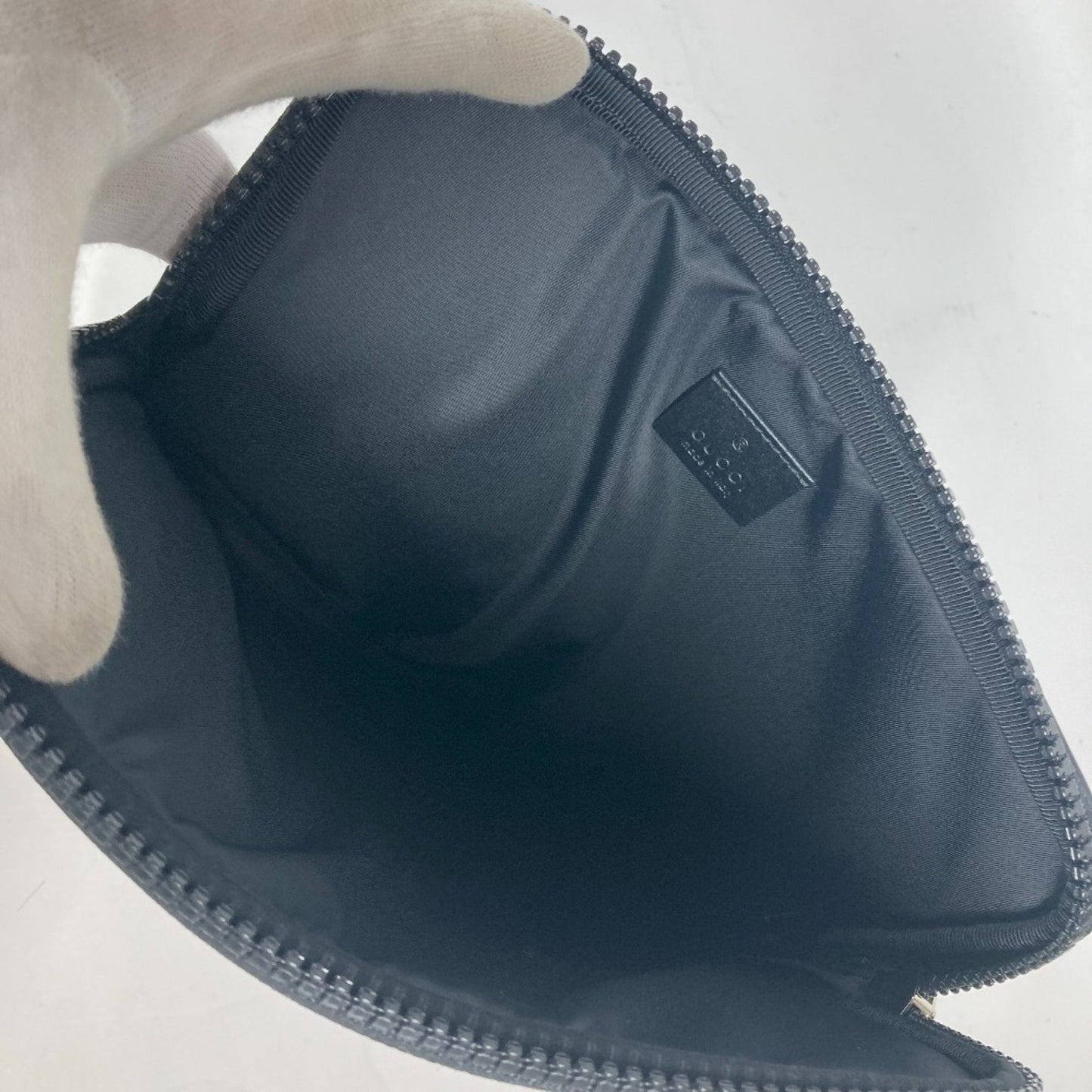 Gucci Black Multi-Color Nylon Clutch Bag Pouch