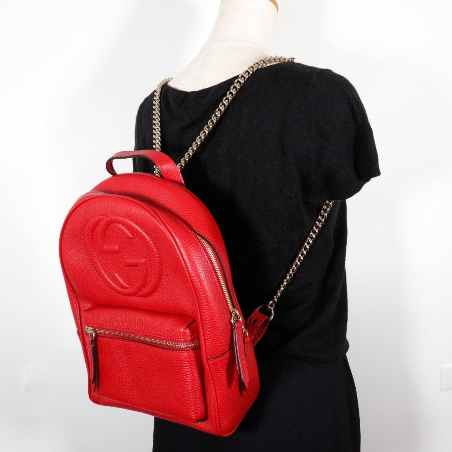 Gucci Red Color Leather Backpack
