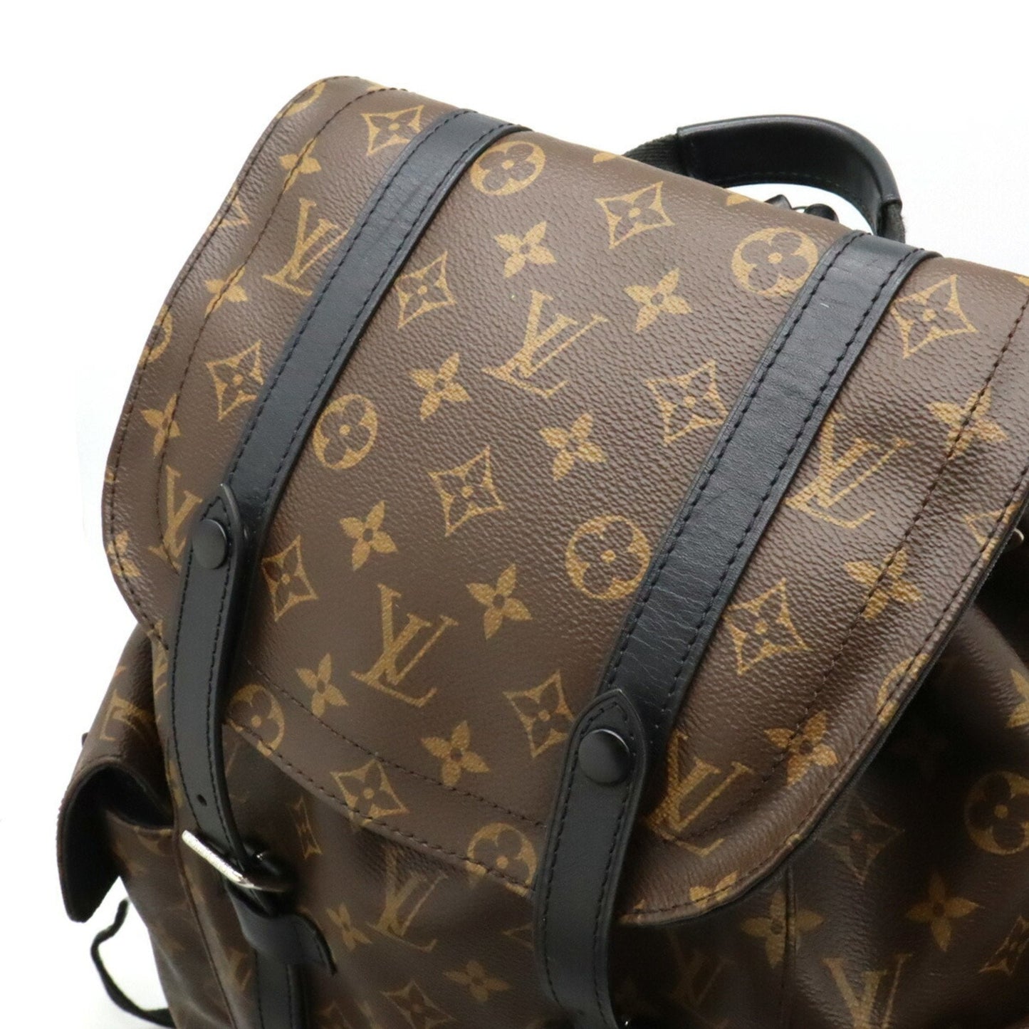 Louis Vuitton Black Pvc Leather Backpack Shoulder Bag