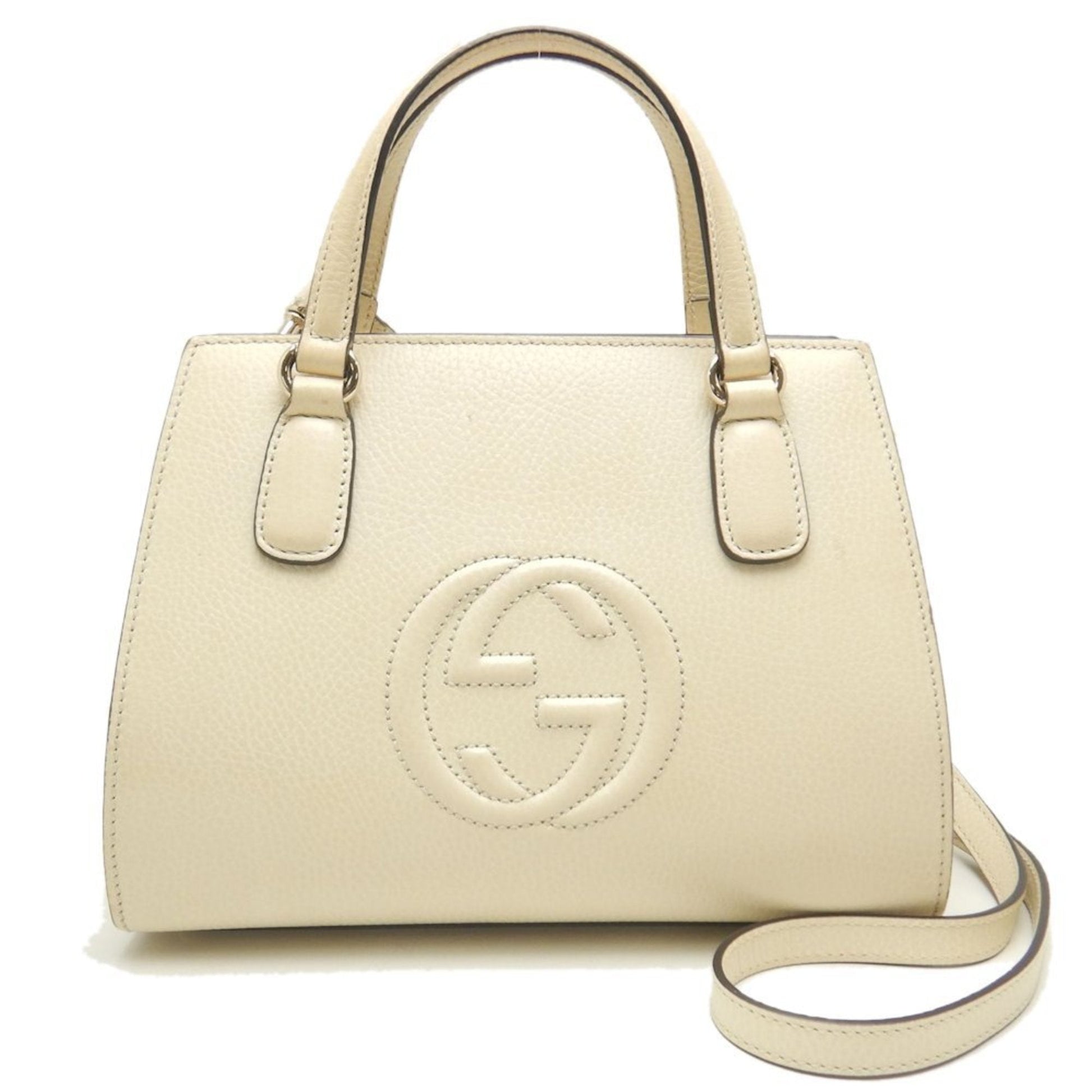 Gucci Ivory Leather Handbag ()