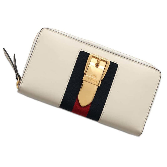 Gucci White Leather Long Wallet (Bi-Fold) ()