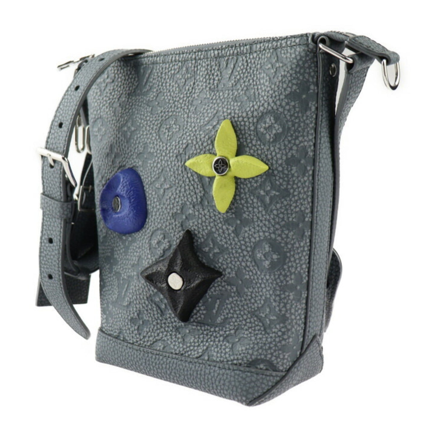 Louis Vuitton Gray Leather Handbag Shoulder Bag Tote Bag