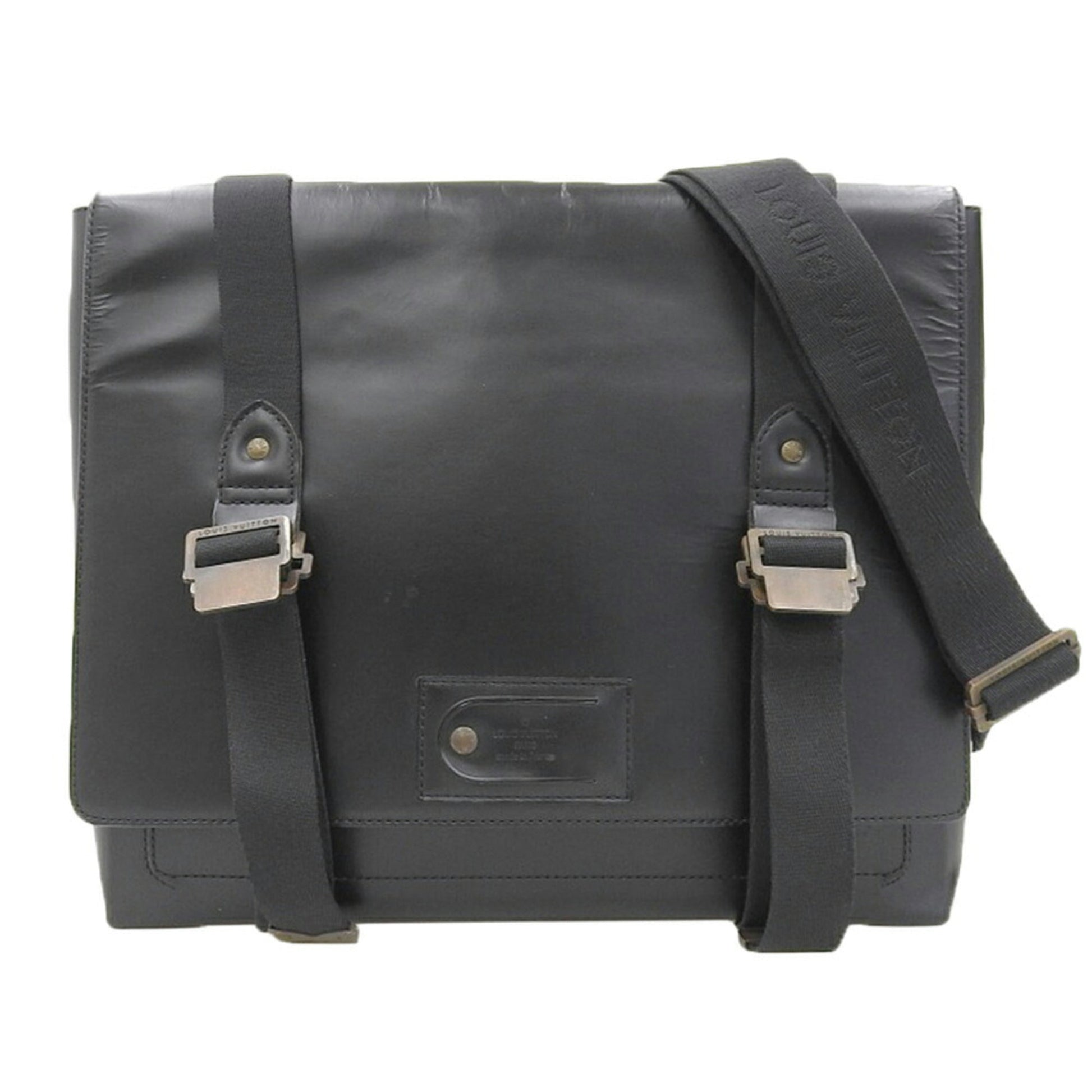 Louis Vuitton Black Leather Shoulder Bag ()