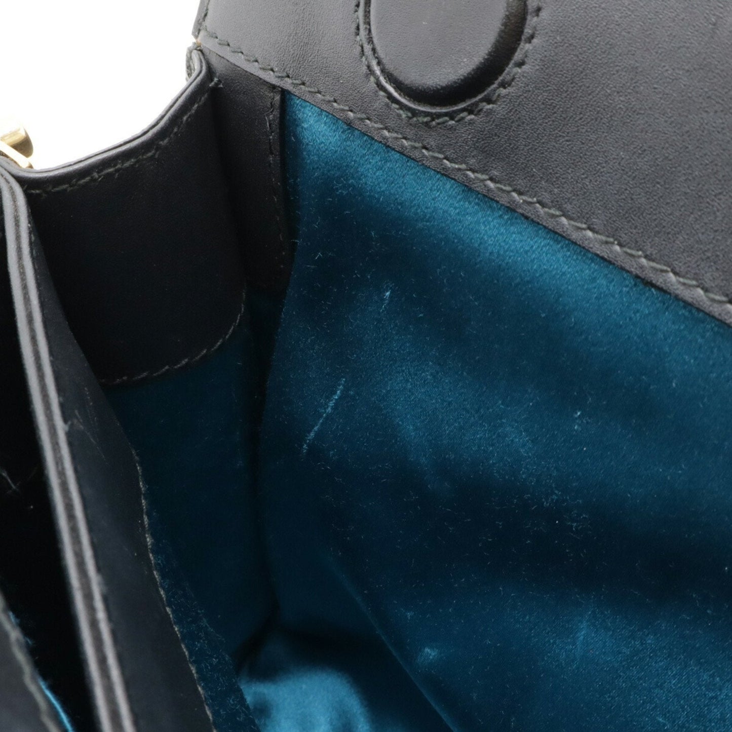 Gucci Black Navy Red Color Suede Leather Shoulder Bag