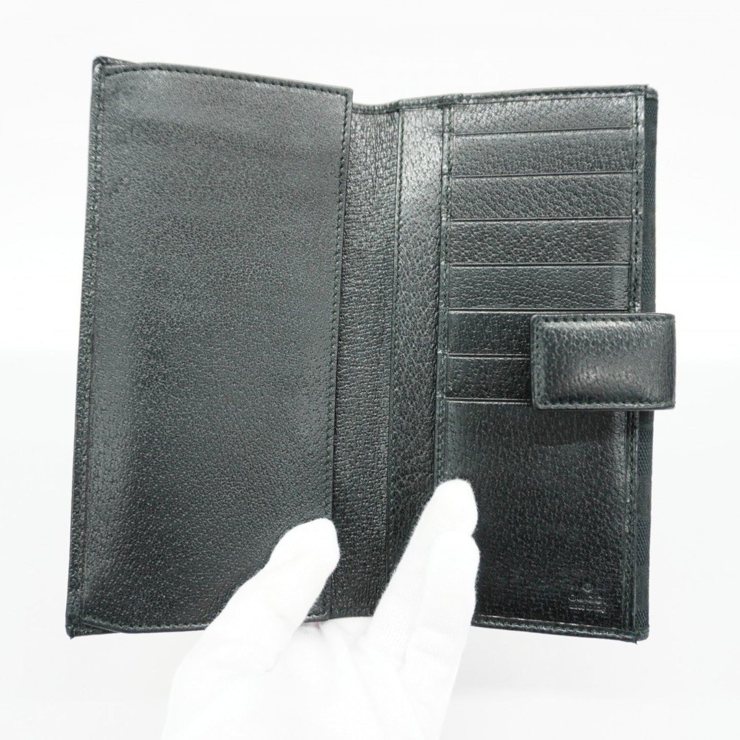 Gucci Black Canvas Long Wallet (Bi-Fold)