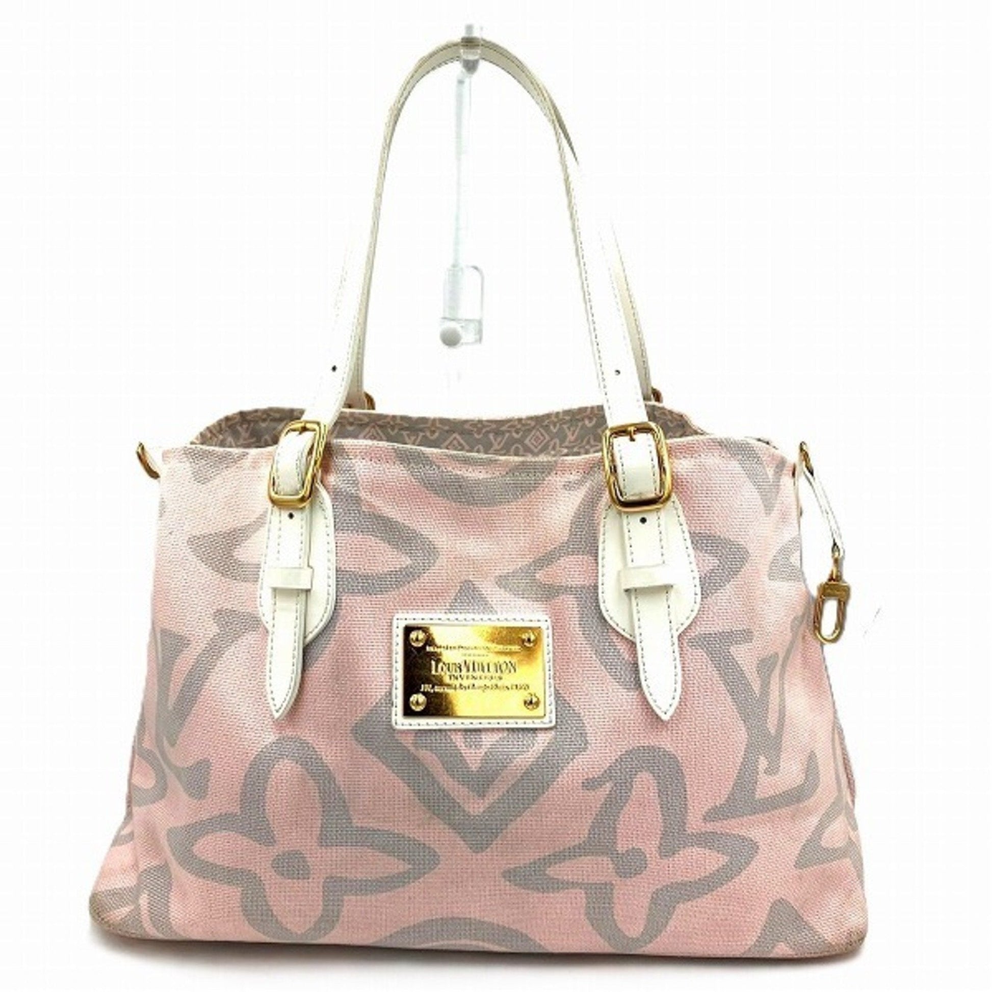 Louis Vuitton Rose Canvas Handbag Shoulder Bag ()
