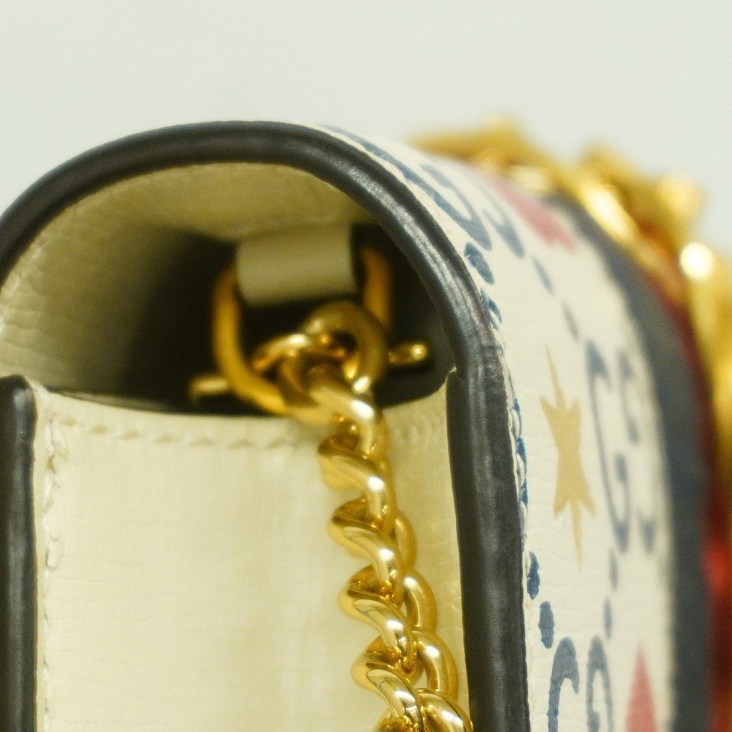 Gucci Multi-Color White Leather Shoulder Bag
