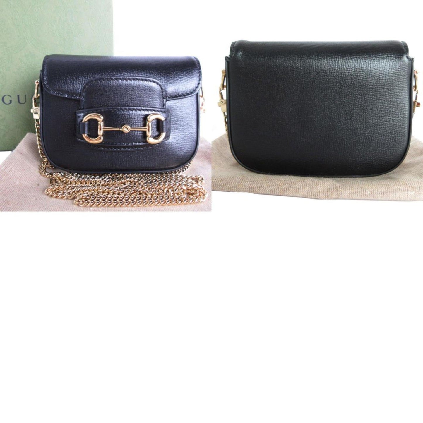 Gucci Black Metal Leather Pochette Shoulder Bag