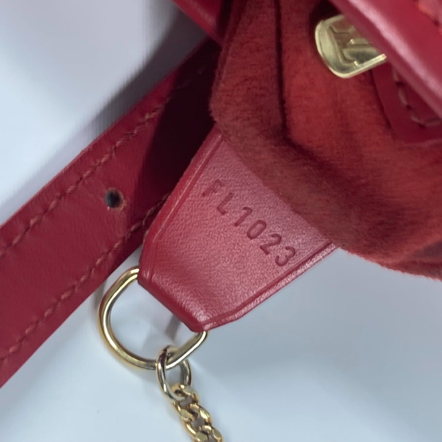 Louis Vuitton Red Leather Shoulder Bag