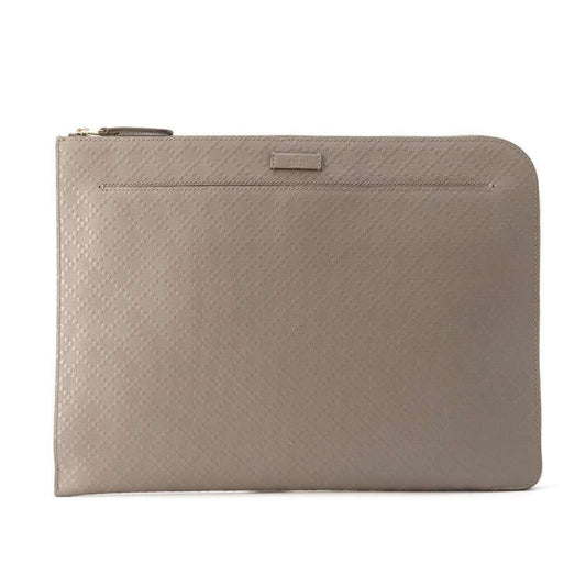 Gucci Grayish Leather Clutch Bag ()