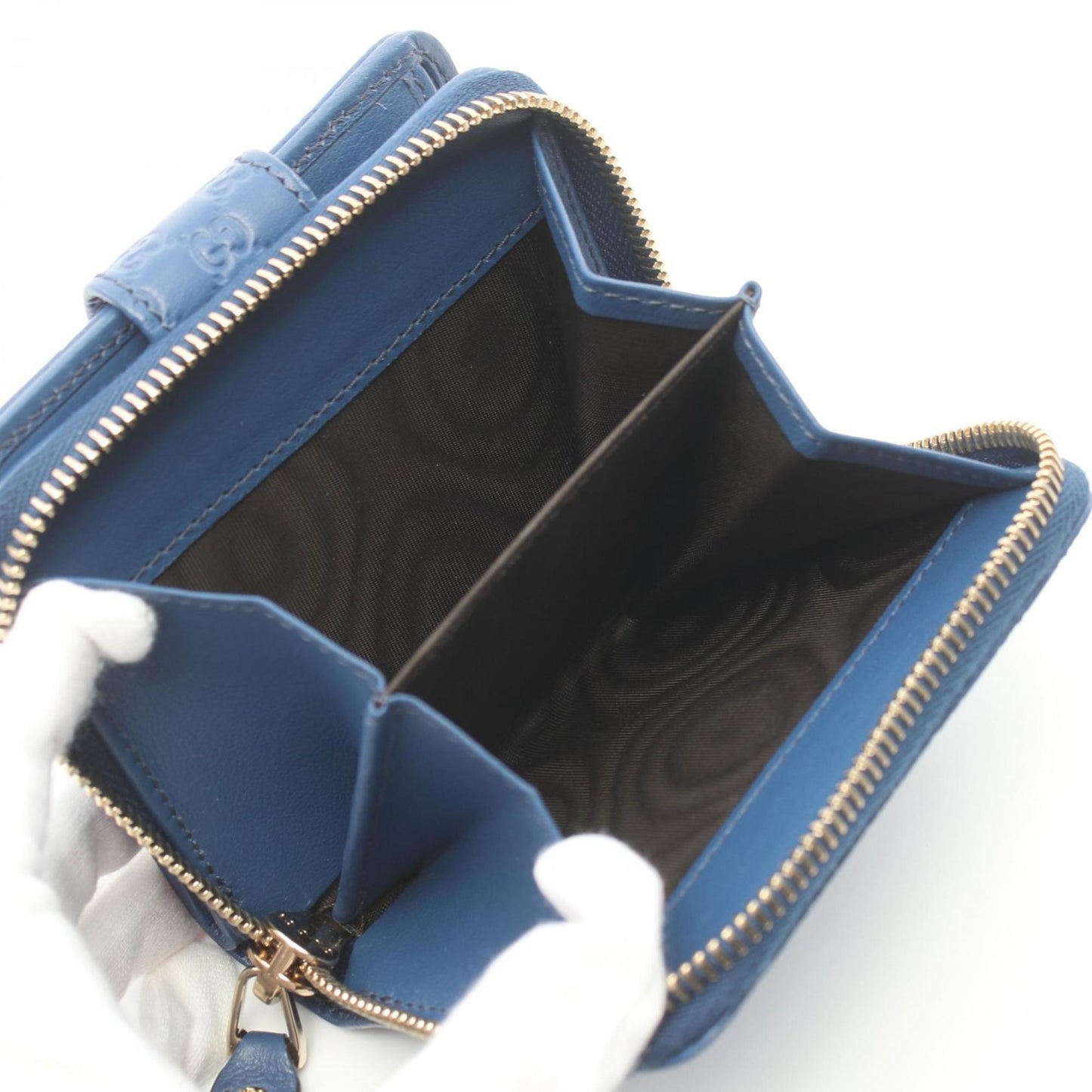 Gucci Microguccissima Blue Leather Wallet (Bi-Fold)