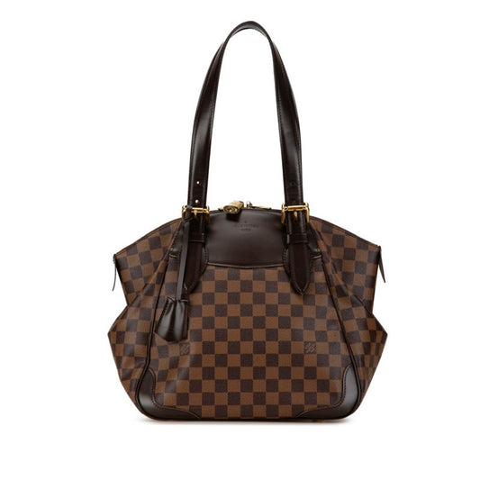 Louis Vuitton Brown Damier Canvas Pvc Leather Shoulder Bag ()