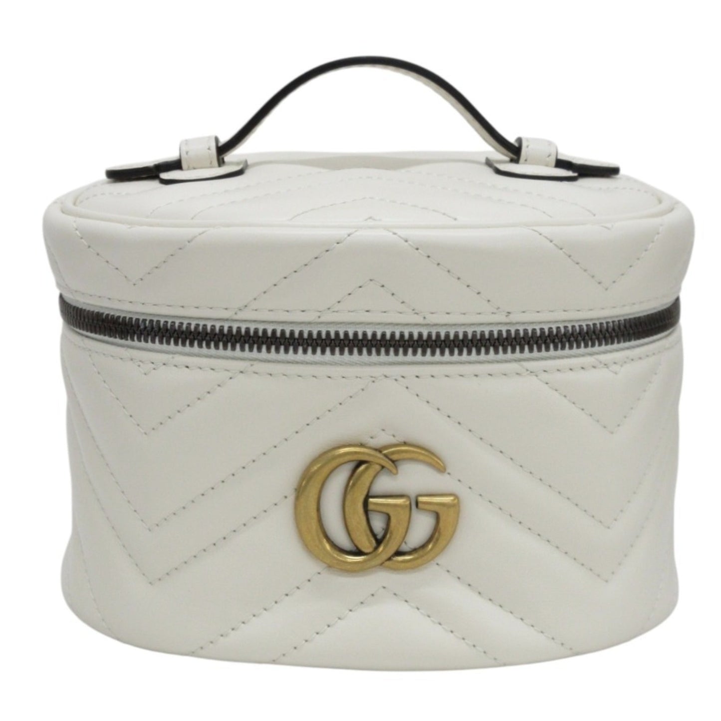 Gucci White Leather Pouch Vanity Bag