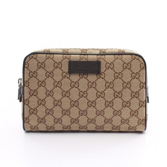 Gucci Beige Brown Canvas Leather Fanny Pack ()