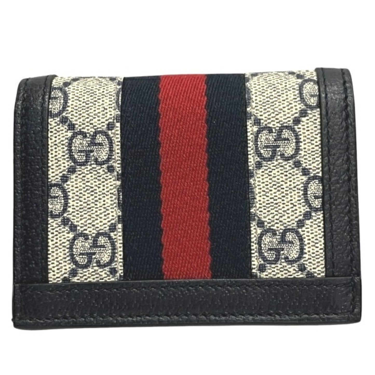 Gucci Navy Gg Supreme Leather Middle Wallet (Bi-Fold)