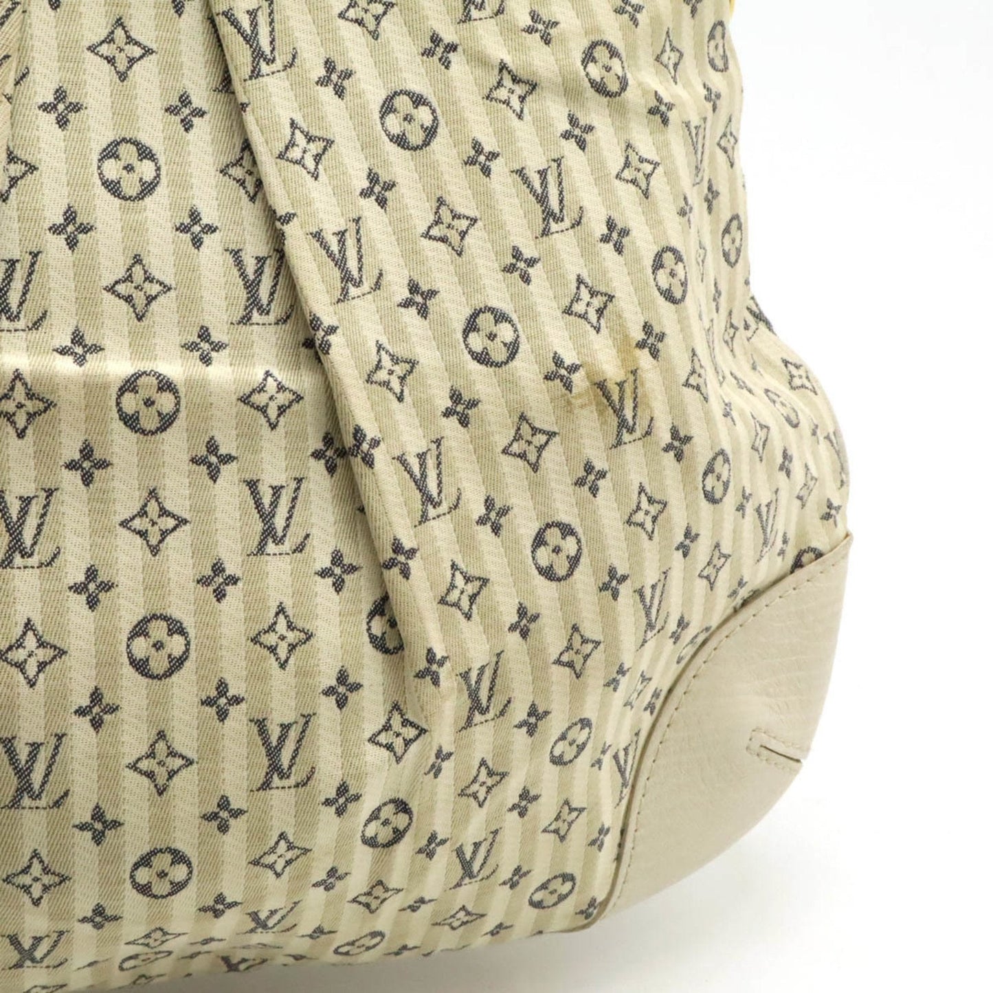Louis Vuitton Blue Canvas Leather Handbag Shoulder Bag Tote Bag