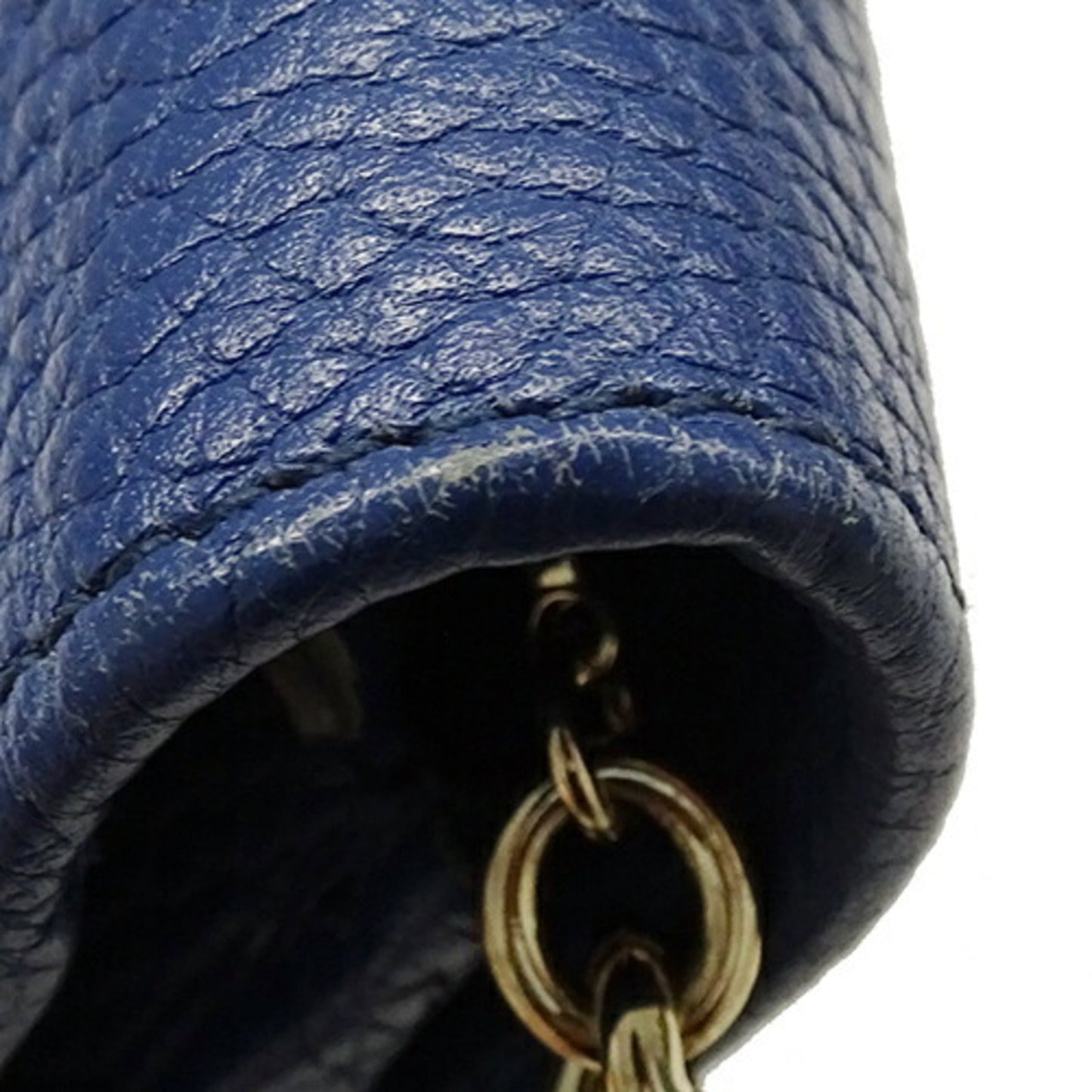 Gucci Blue Leather Chain/Shoulder Wallet