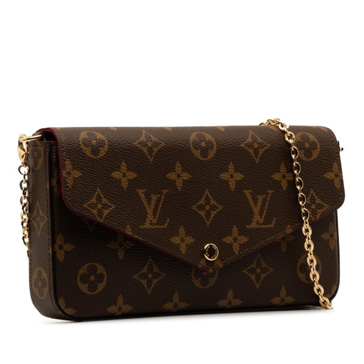 Louis Vuitton Brown Fuchsia Pvc Leather Pouch Shoulder Bag