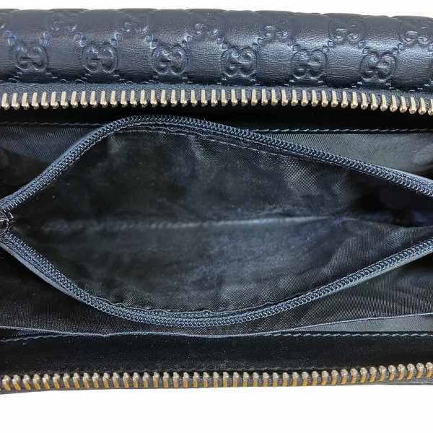 Gucci Black Leather Long Wallet (Tri-Fold)