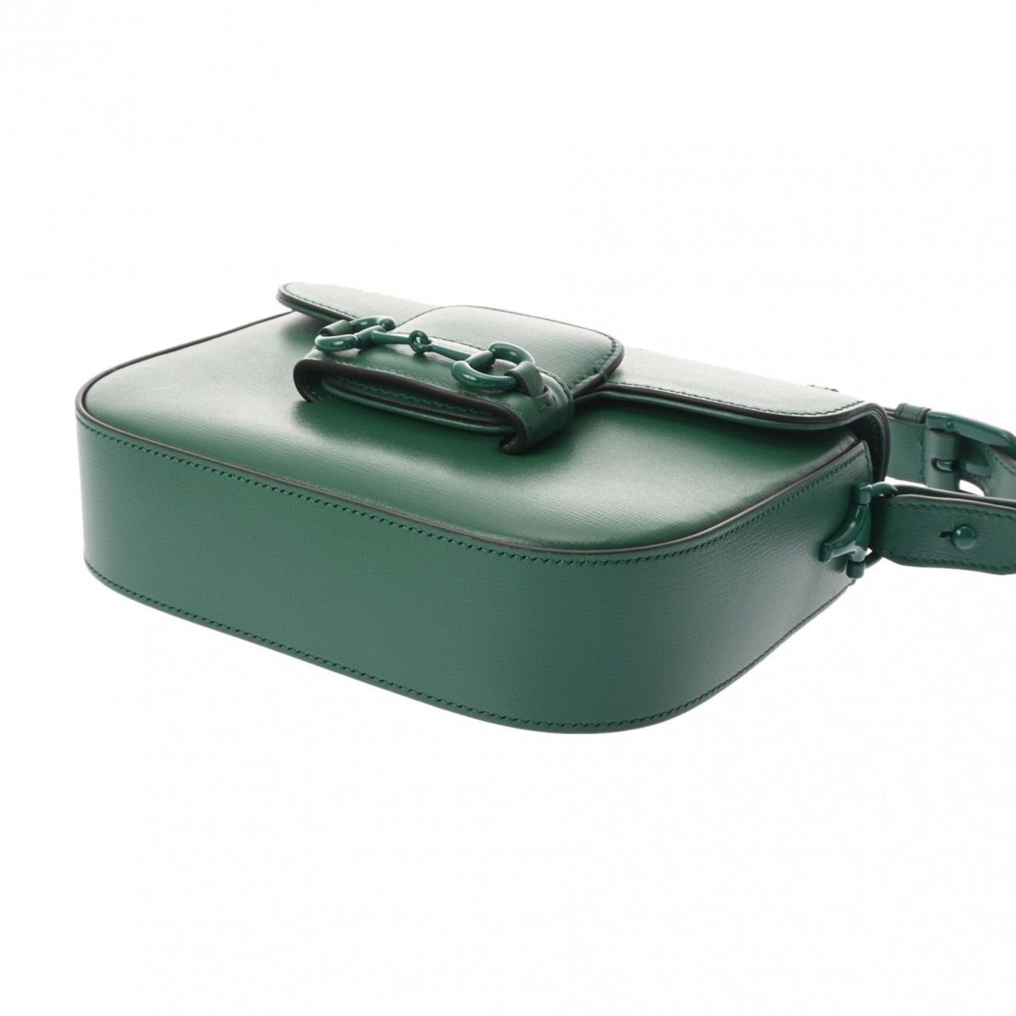 Gucci Horsebit Green Leather Shoulder Bag