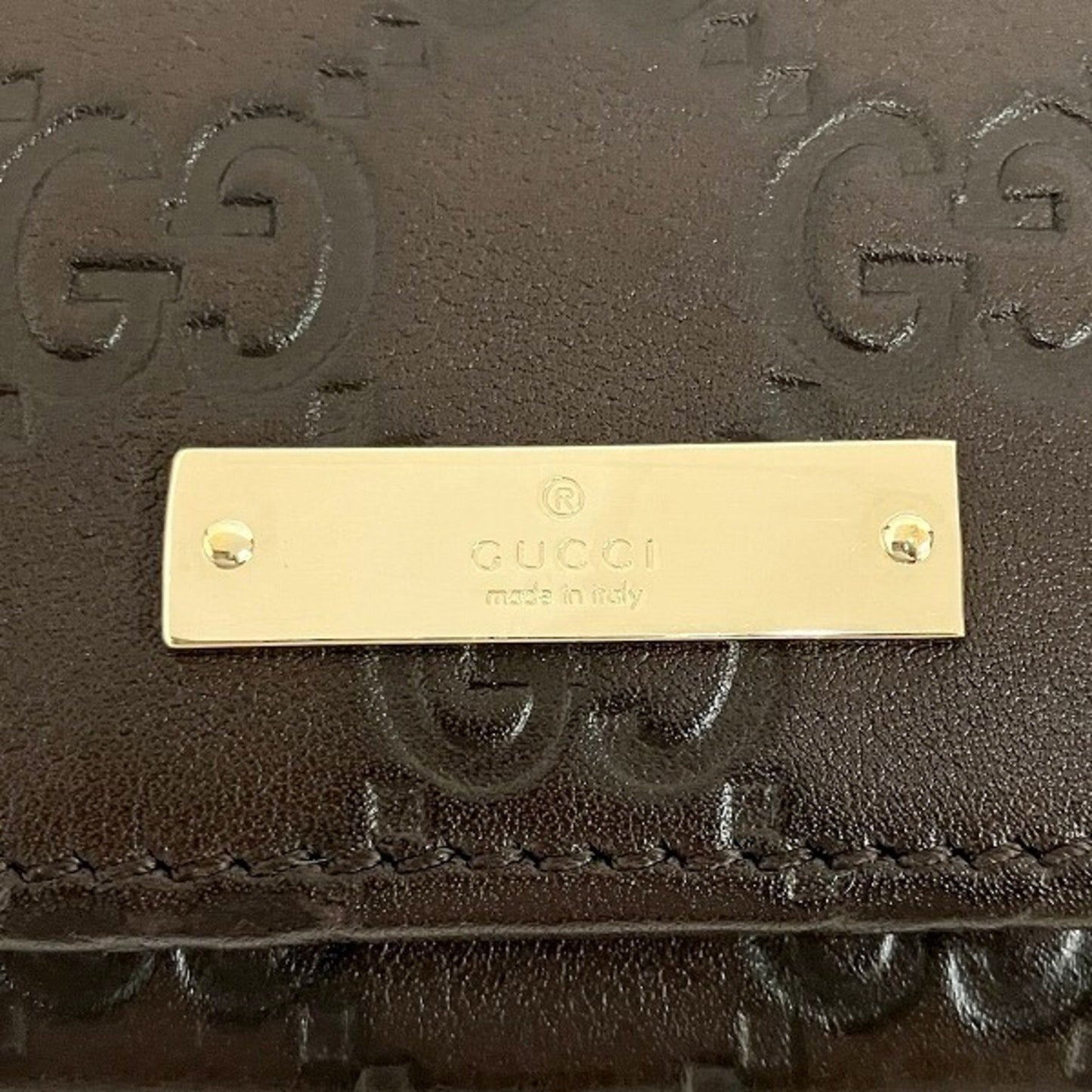 Gucci Dark Brown Leather Coin Purse/Coin Case