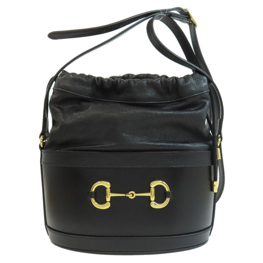 Gucci Horsebit Black Leather Shoulder Bag ()