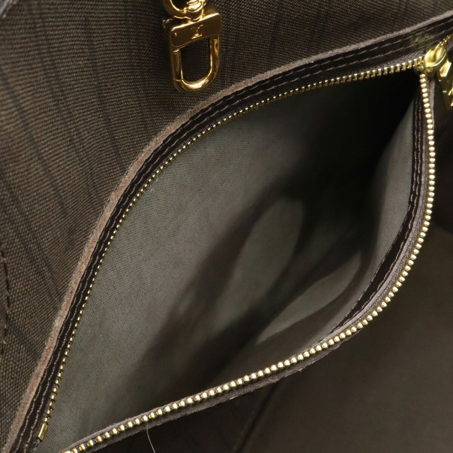 Louis Vuitton Fusain Canvas Leather Shoulder Bag Tote Bag