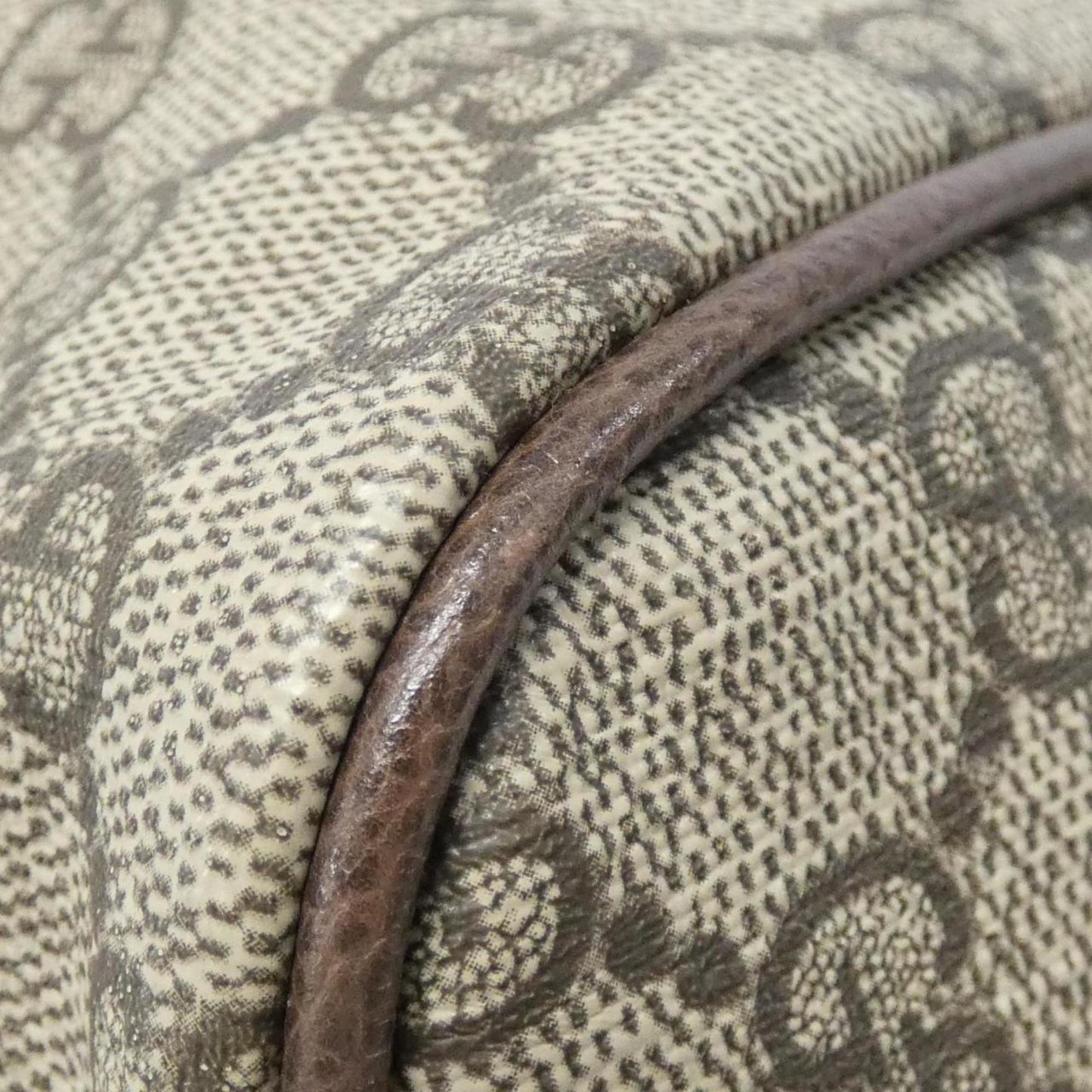 Gucci Beige Brown Gg Supreme Leather Boston Bag
