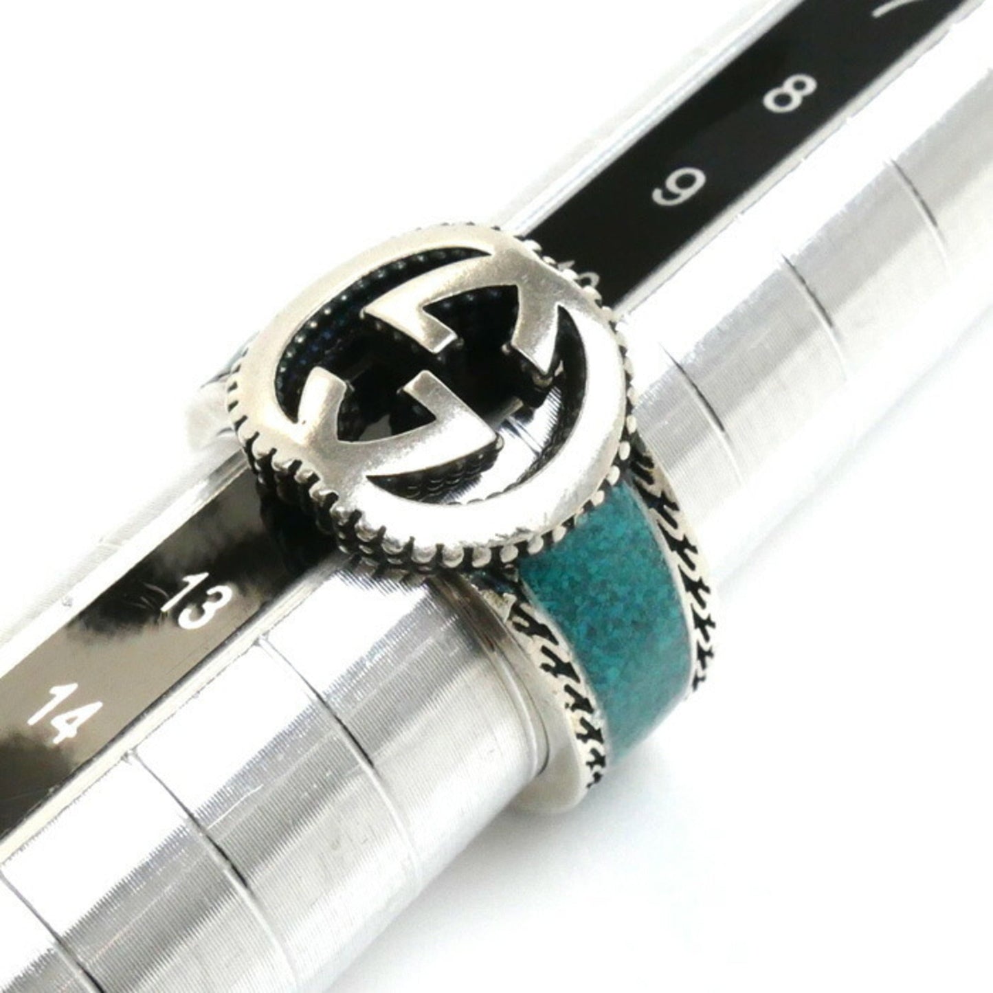 Gucci Silver Enamel Silver 925 Band Ring