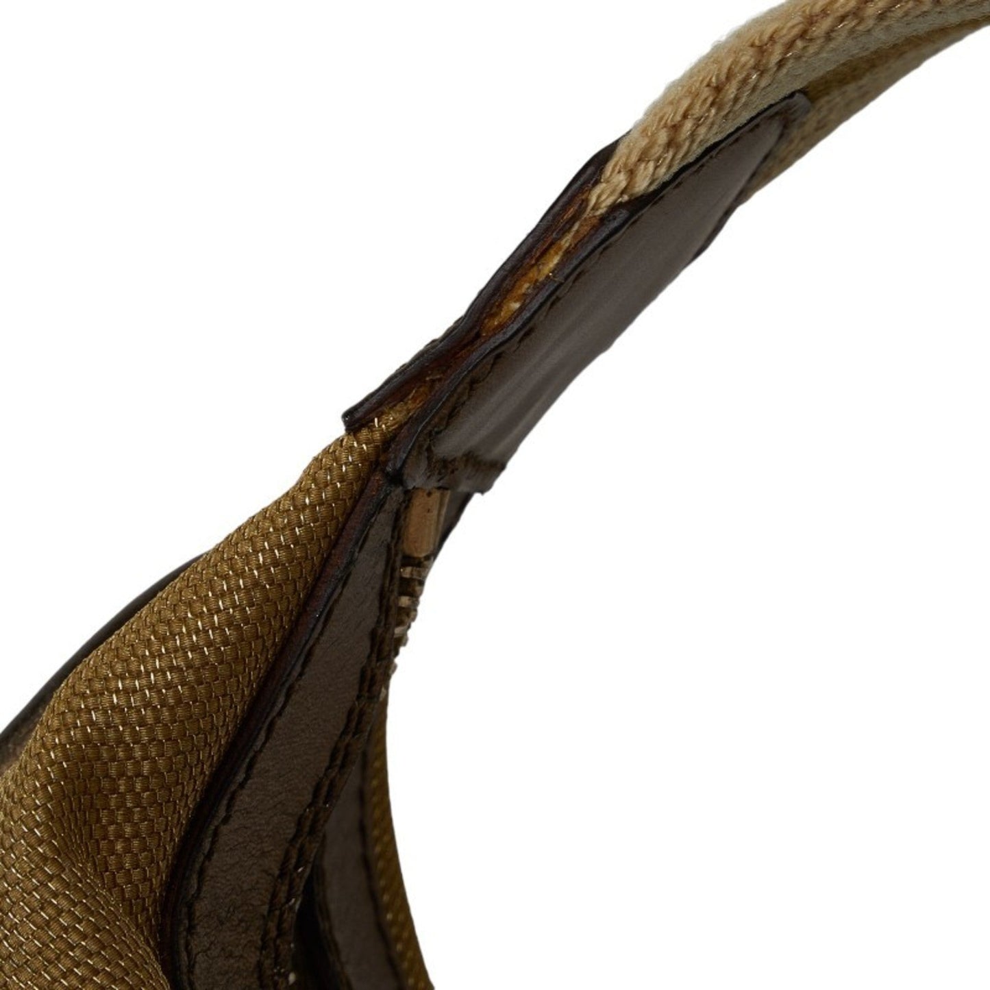 Gucci Gold Canvas Leather Shoulder Bag