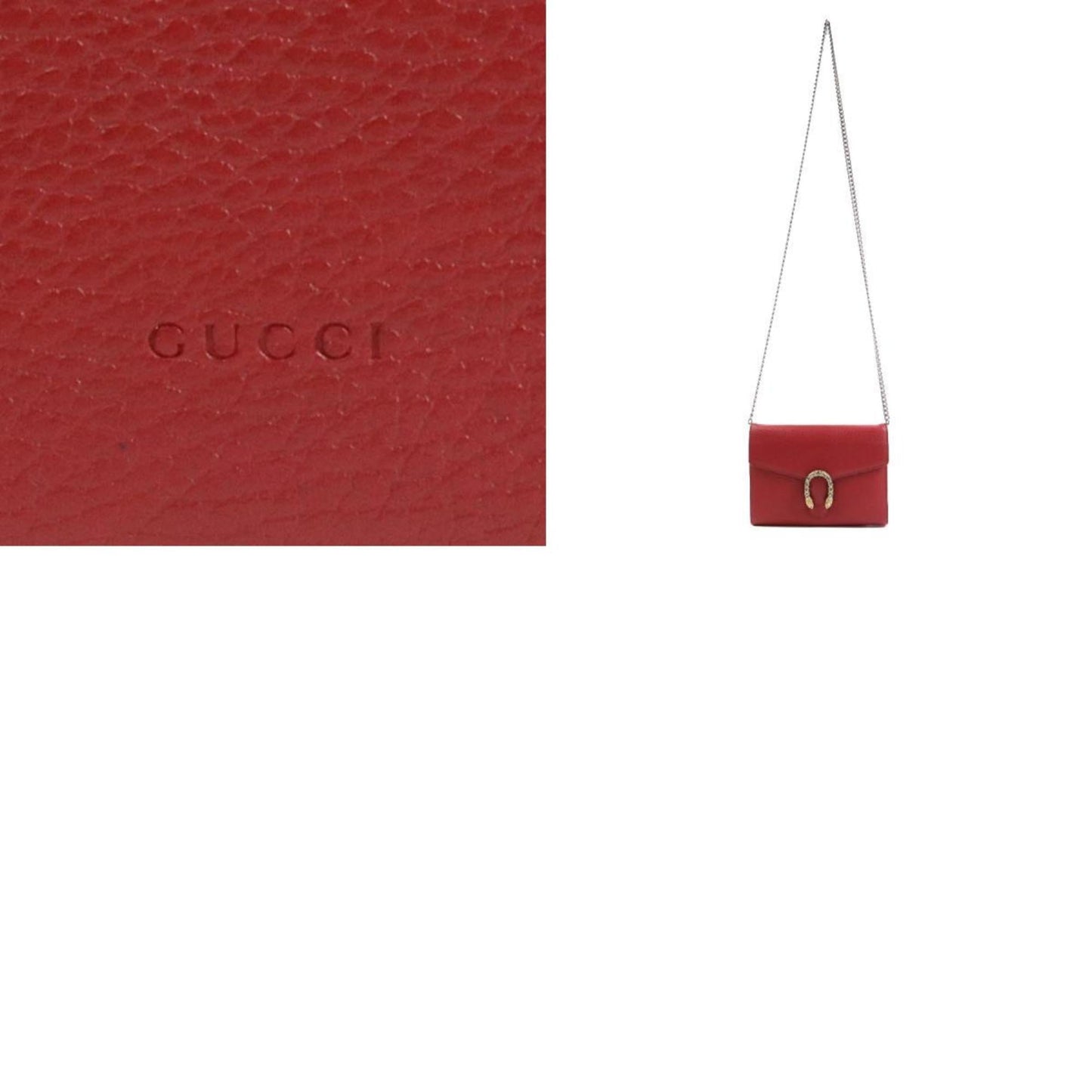 Gucci Dark Red Leather Chain/Shoulder Wallet