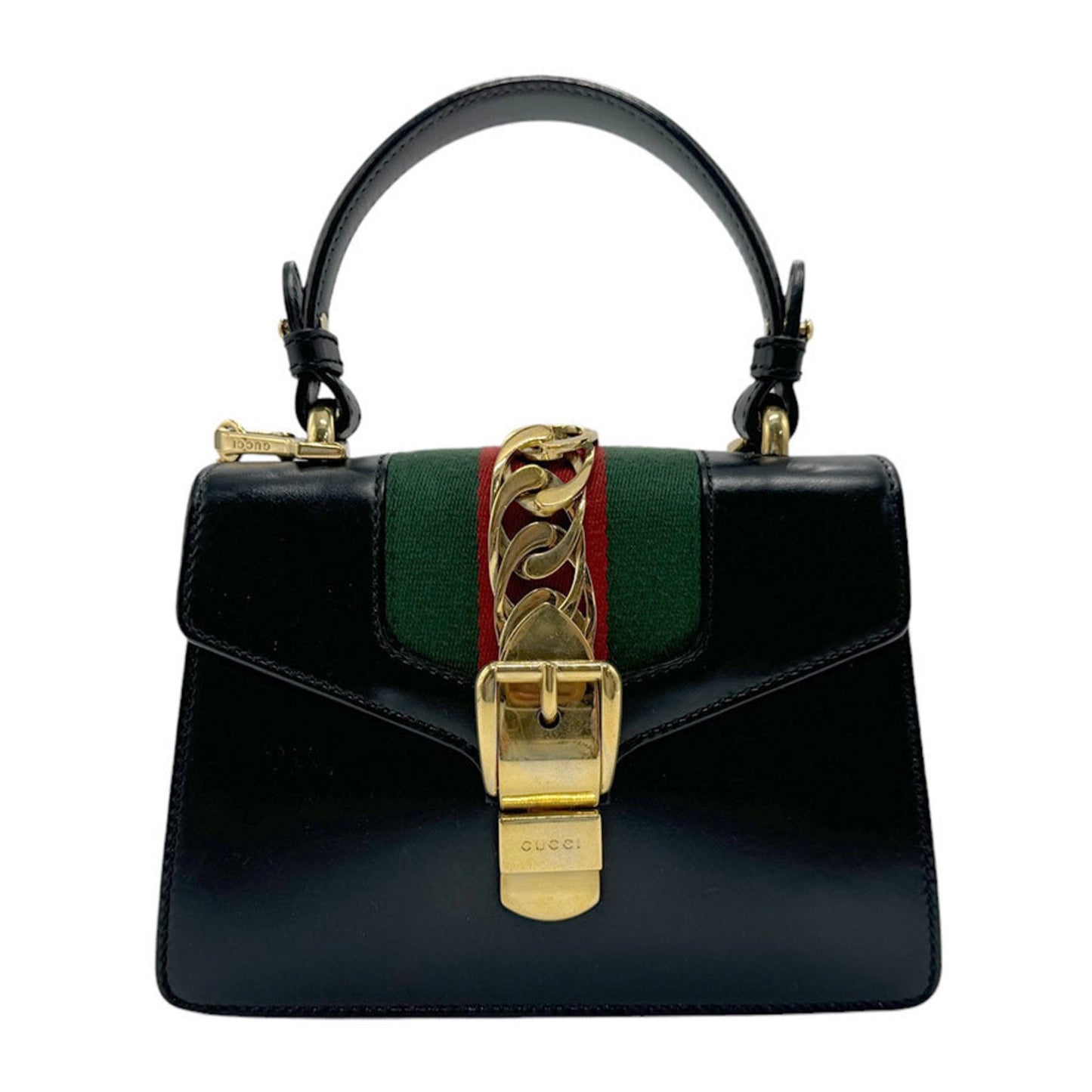 Gucci Black Leather Handbag Shoulder Bag ()