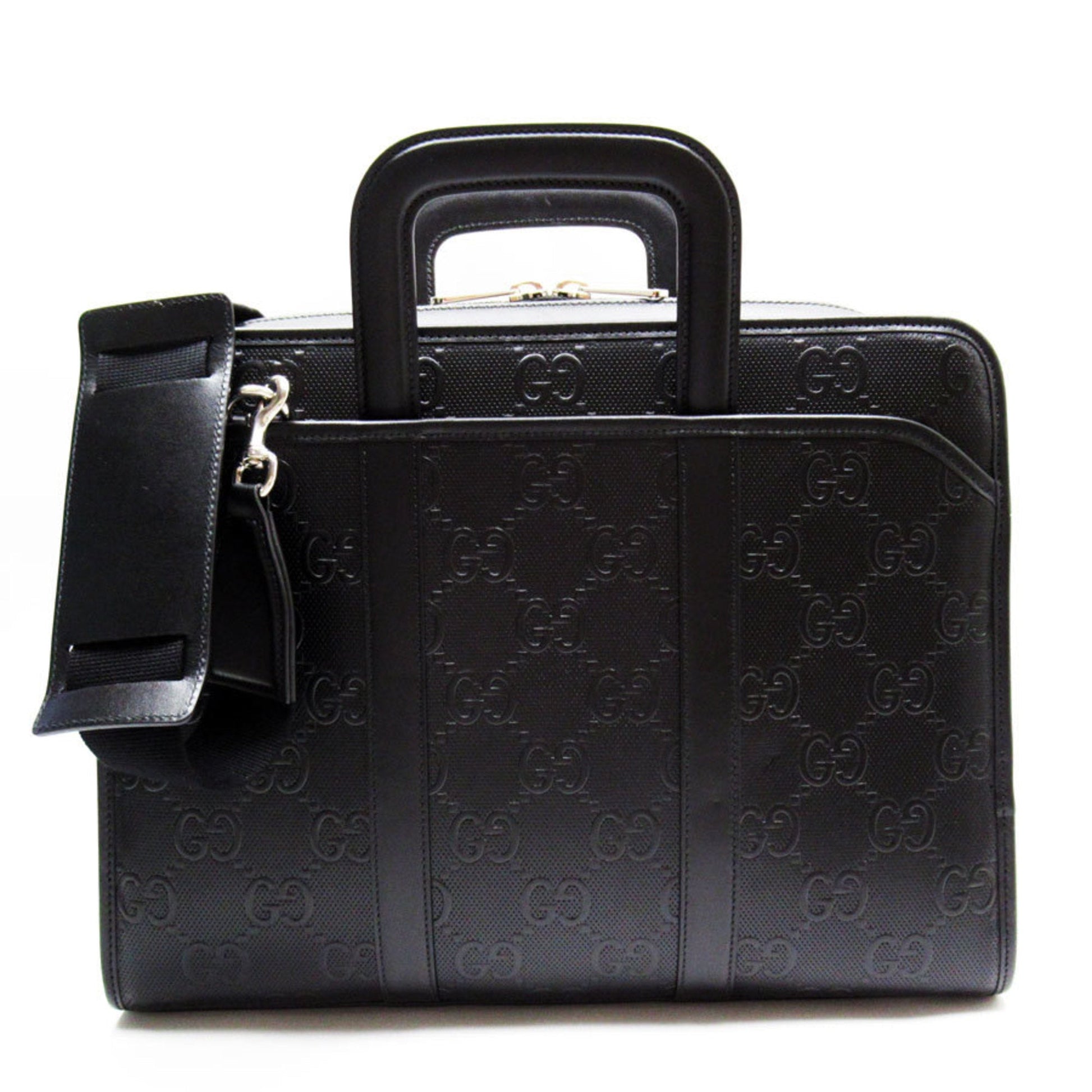 Gucci Black Leather Handbag Shoulder Bag ()