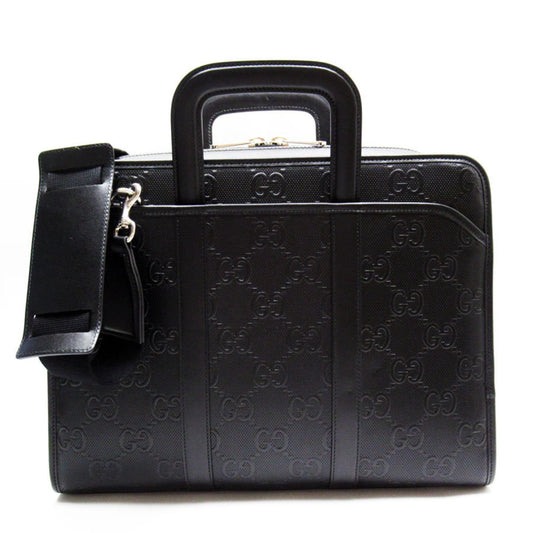 Gucci Black Leather Handbag Shoulder Bag ()