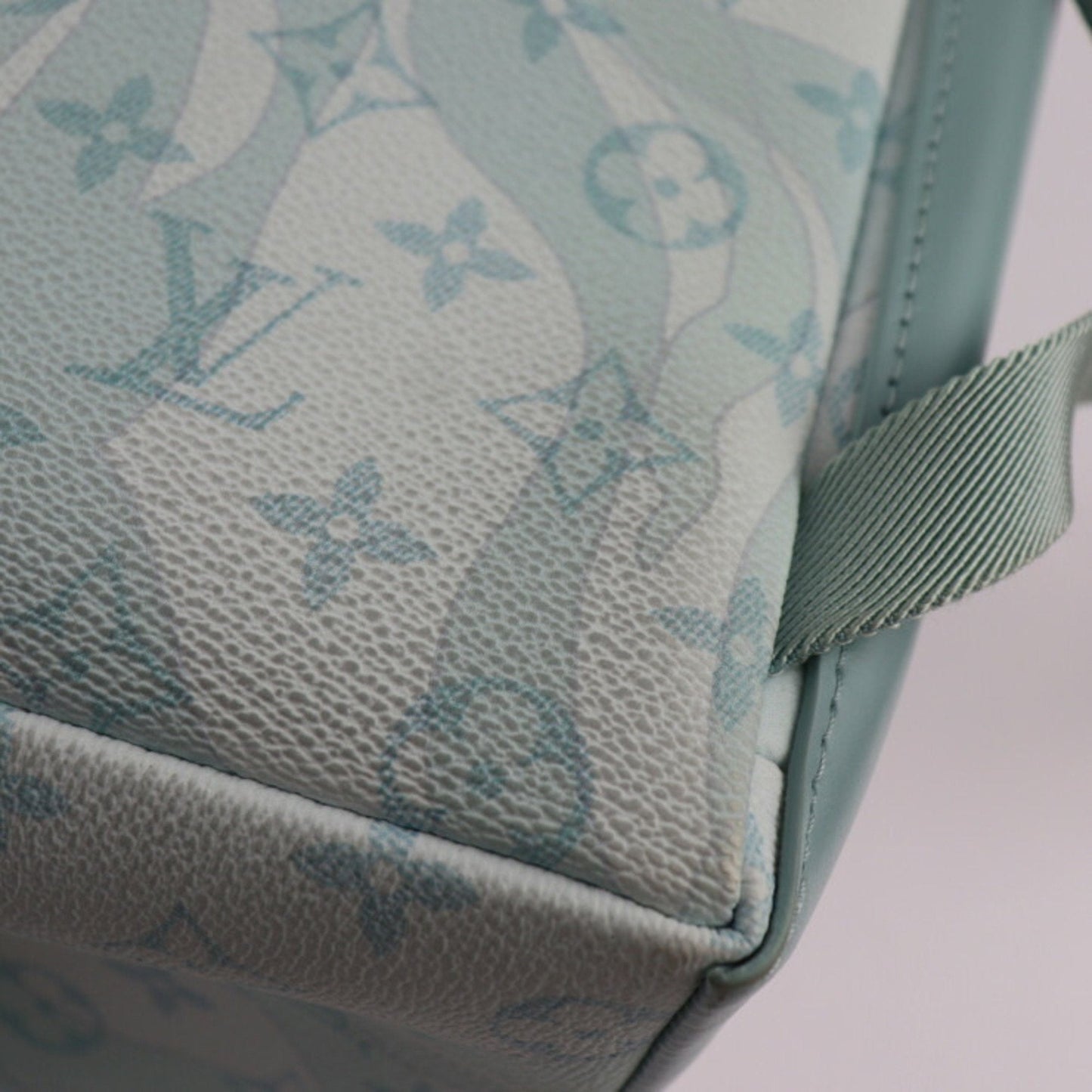 Louis Vuitton Light Blue Pvc Leather Backpack Handbag