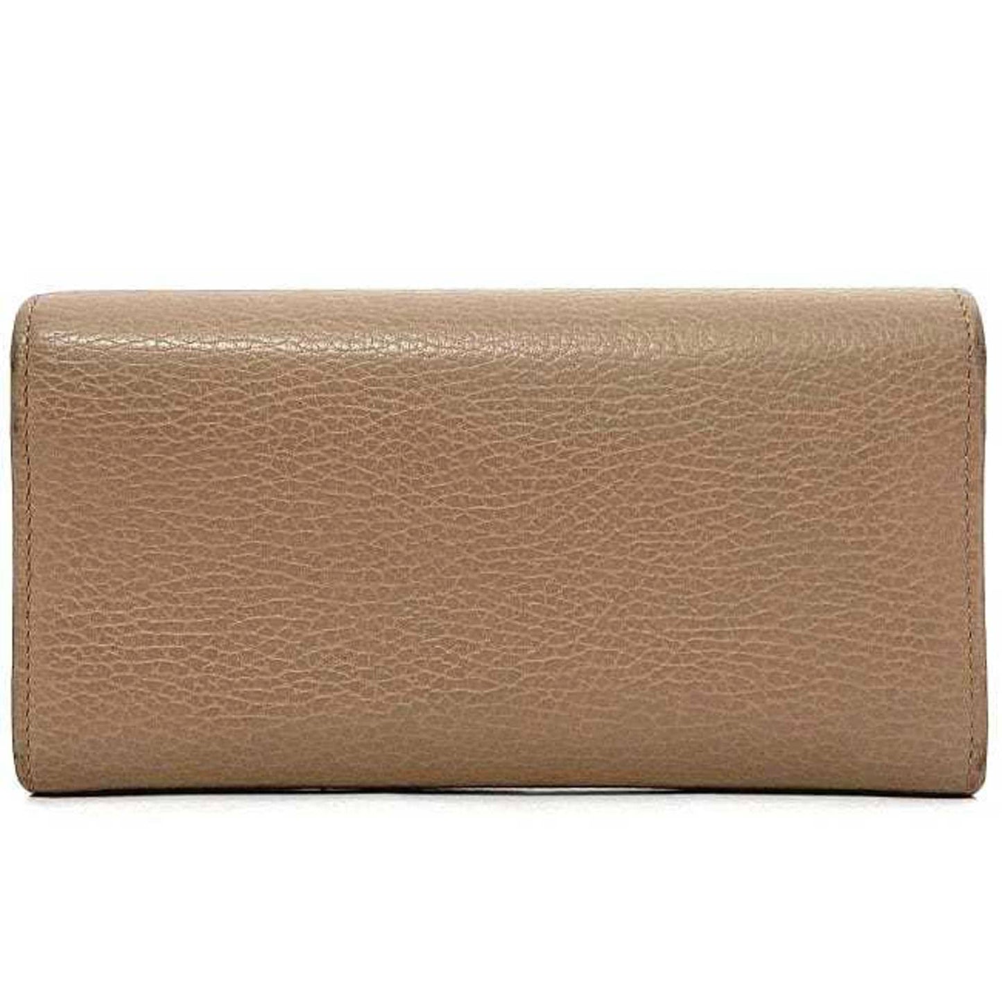 Gucci Pink Beige Leather Long Wallet (Bi-Fold)
