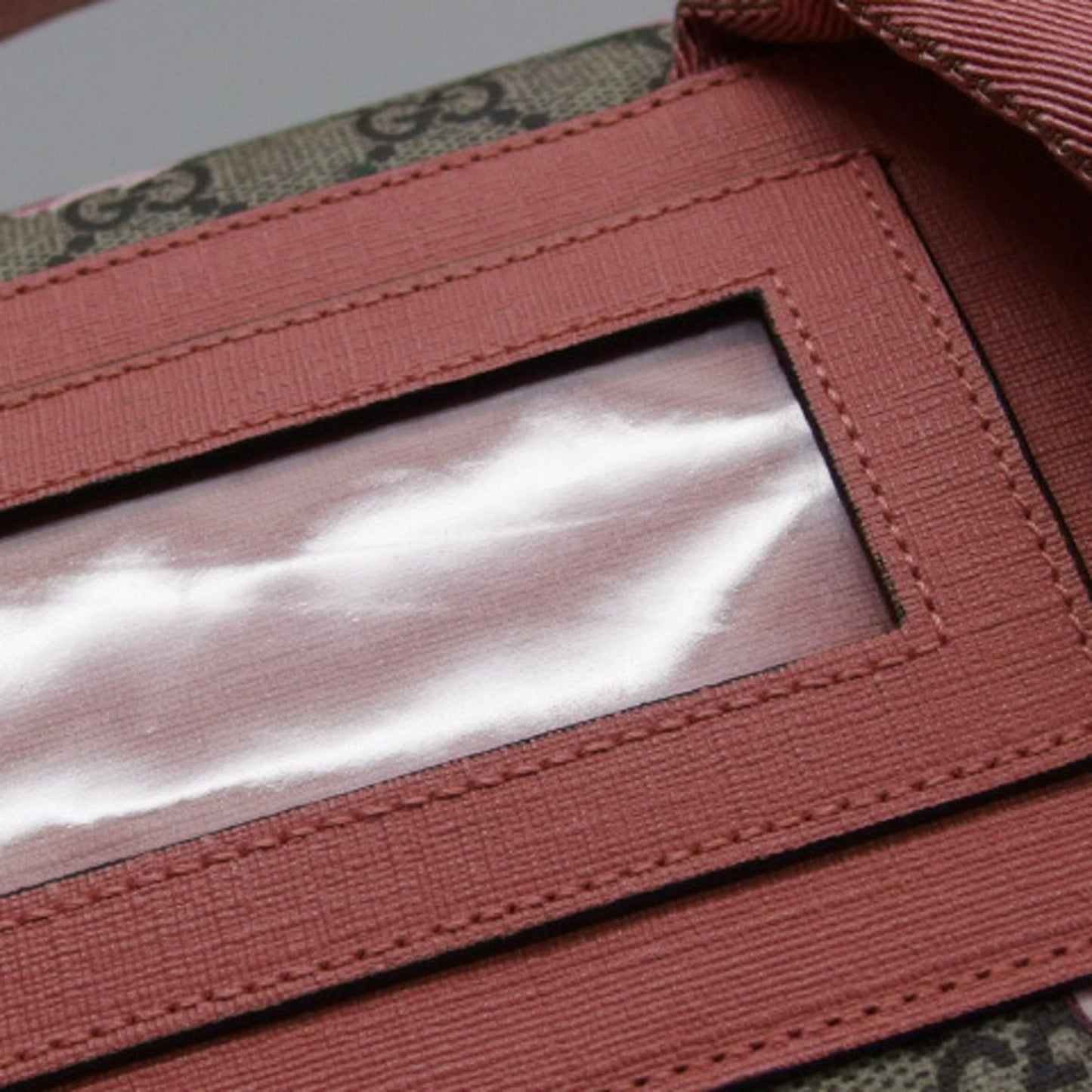 Gucci Beige Pink Green Pink Coated Canvas Leather Backpack