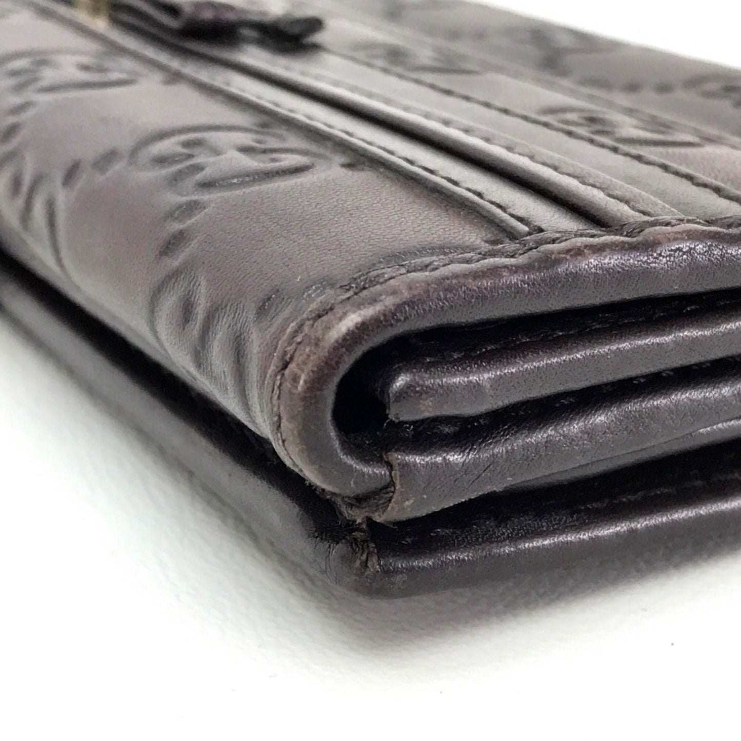 Gucci Dark Brown Leather Wallet (Tri-Fold)