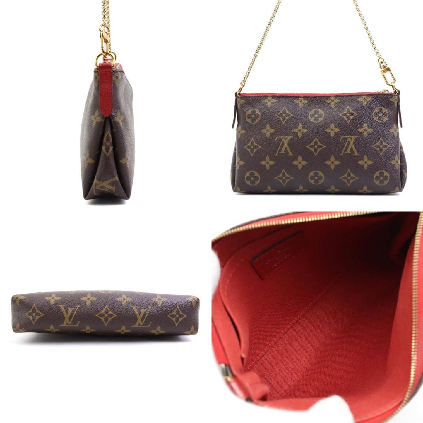 Louis Vuitton Brown Monogram Red Color Monogram Handbag Shoulder Bag