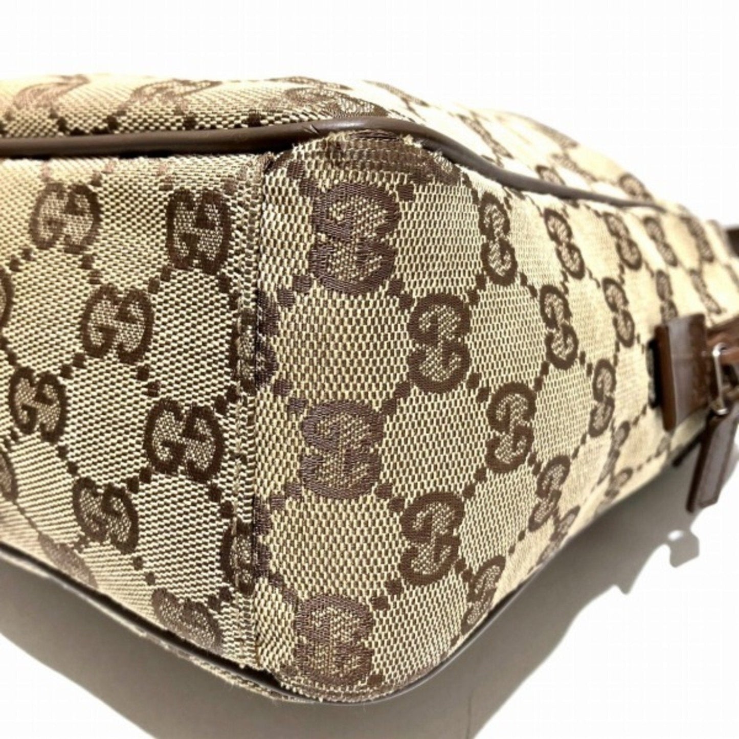 Gucci Beige Canvas Leather Shoulder Bag
