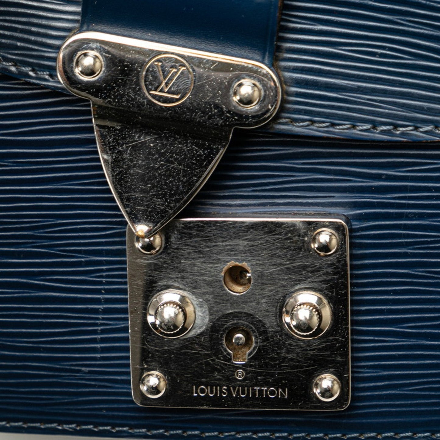 Louis Vuitton Navy Leather Handbag Shoulder Bag