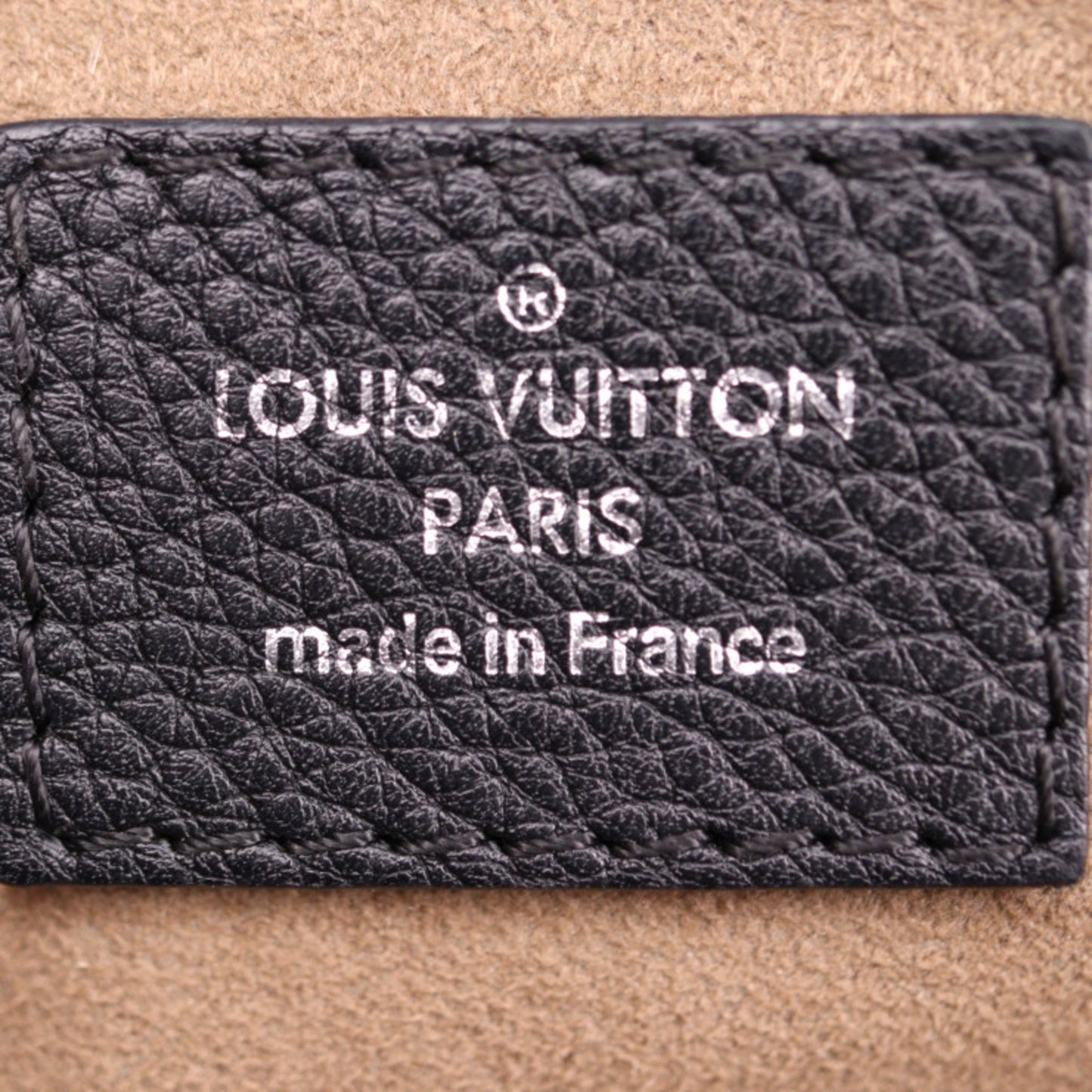 Louis Vuitton Black Leather Handbag Shoulder Bag Tote Bag